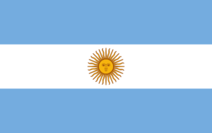 The flag of Argentina.