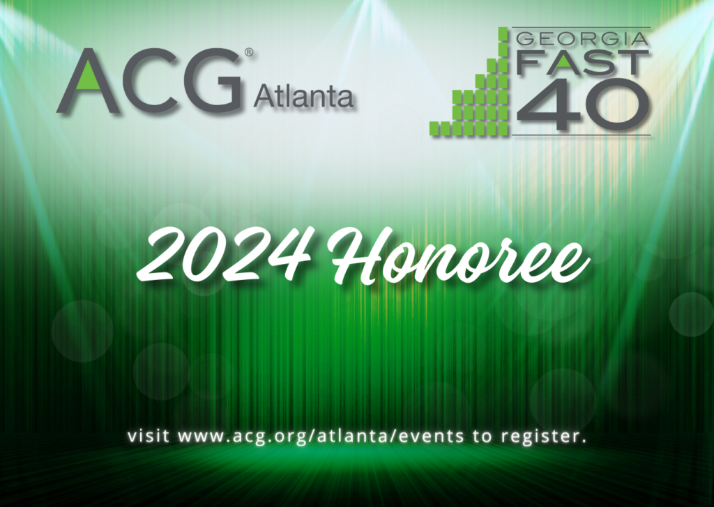 ACG Atlanta Georgia Fast 40 2024 Honoree with event registration details.