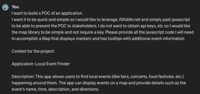 Context and description for a local event finder POC.