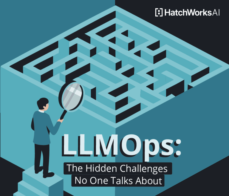 Illustrated maze with text: "LLMOps: The Hidden Challenges No One Talks About."