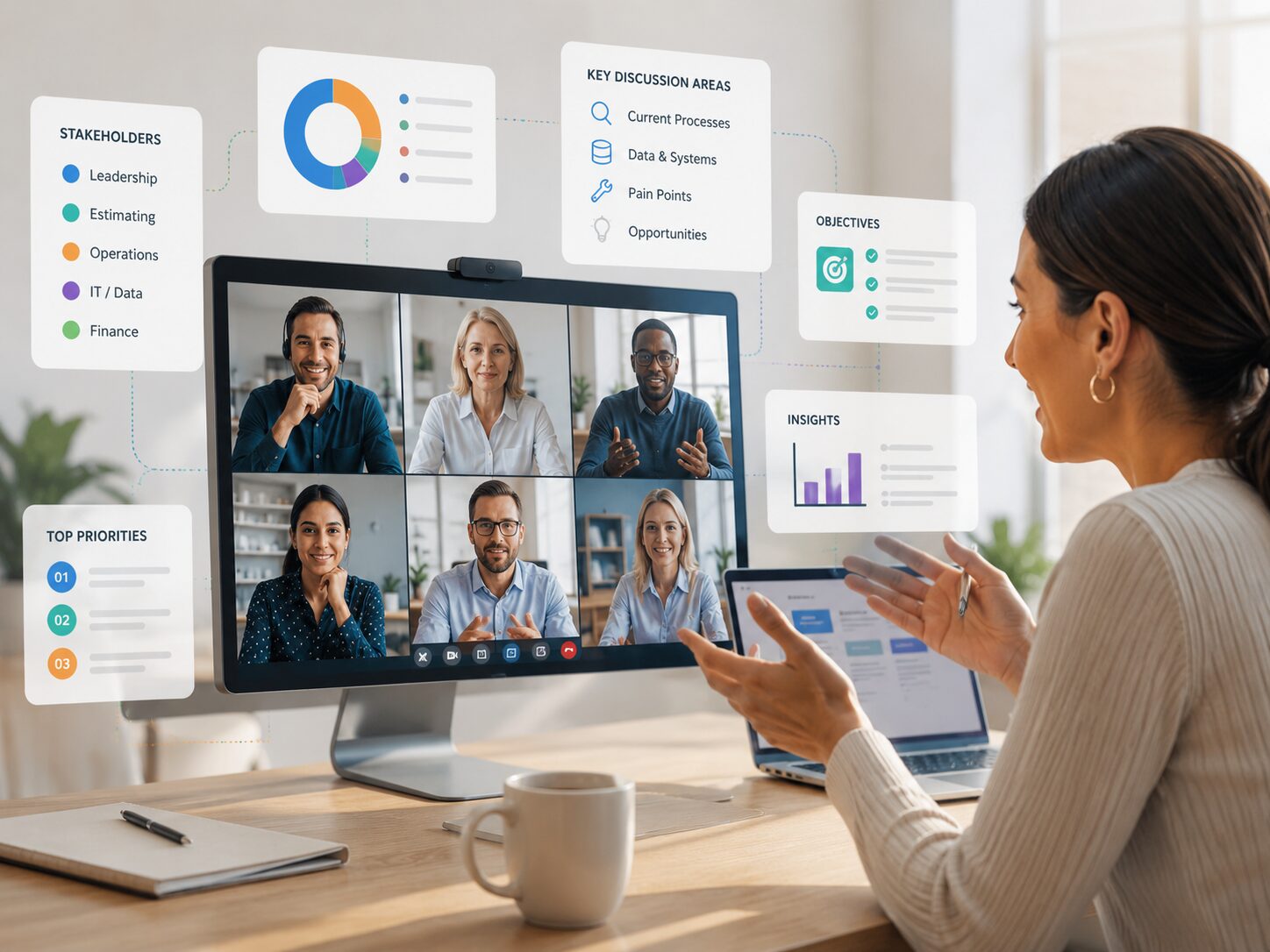 Stakeholder discovery interviews with construction leadership and subject-matter experts